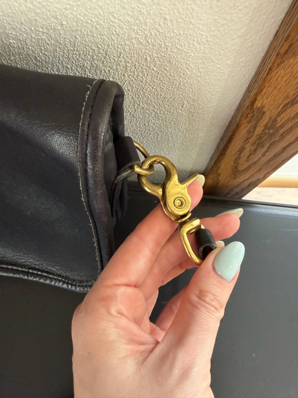 Coach Vintage Penny Pocket Black Leather Crossbody Bag - Picture 4 of 13